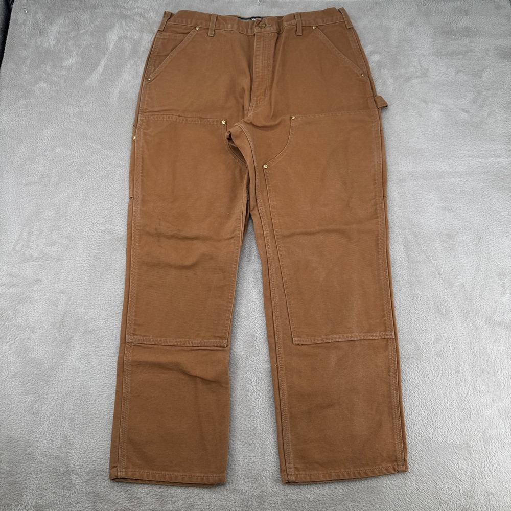 Vintage Carhartt Loose Fit Double Knee Carpenter Pants Men 36x30 Brown Utility